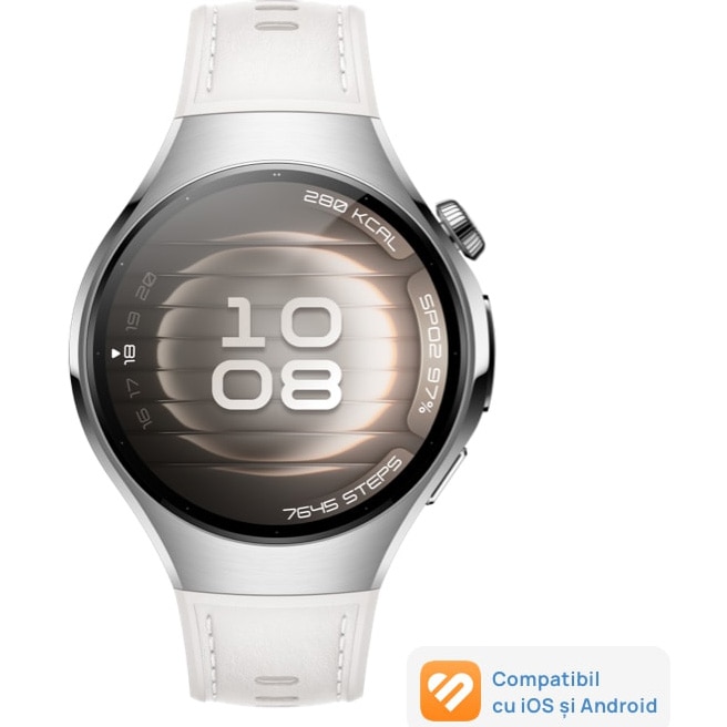 Smartwatch HUAWEI Watch 5, 42mm, Stainless Steel Case with White Composite Strap