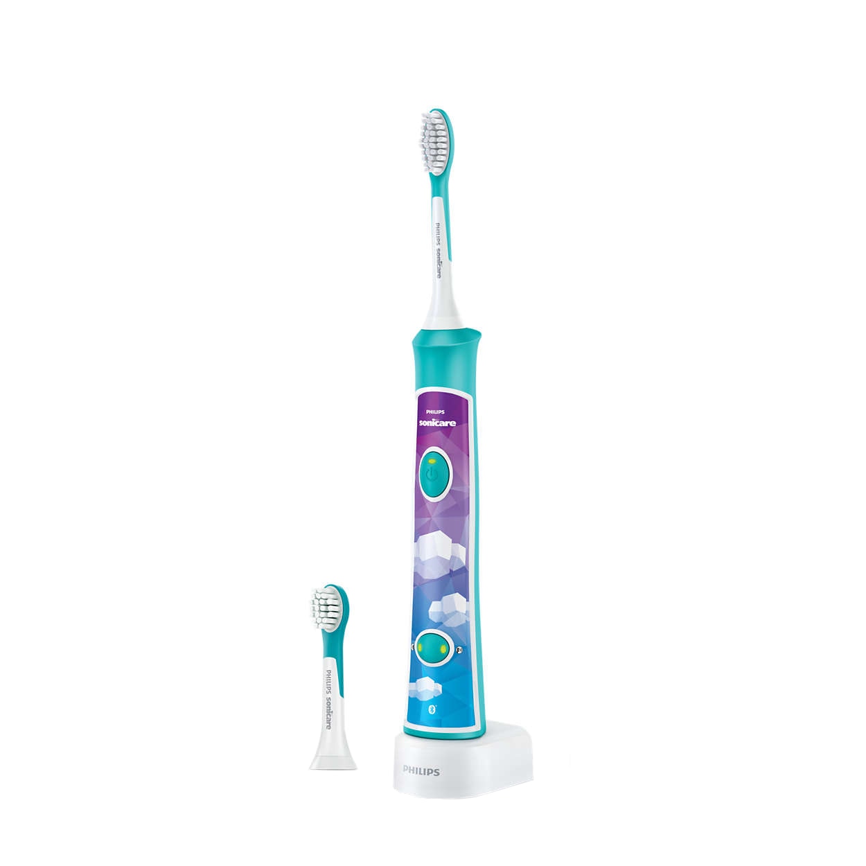 Philips Sonicare Kids HX6322/04, Built-in Bluetooth®, 2 modes, 2 brush heads, Number of movements/minute 62000, White/Blue