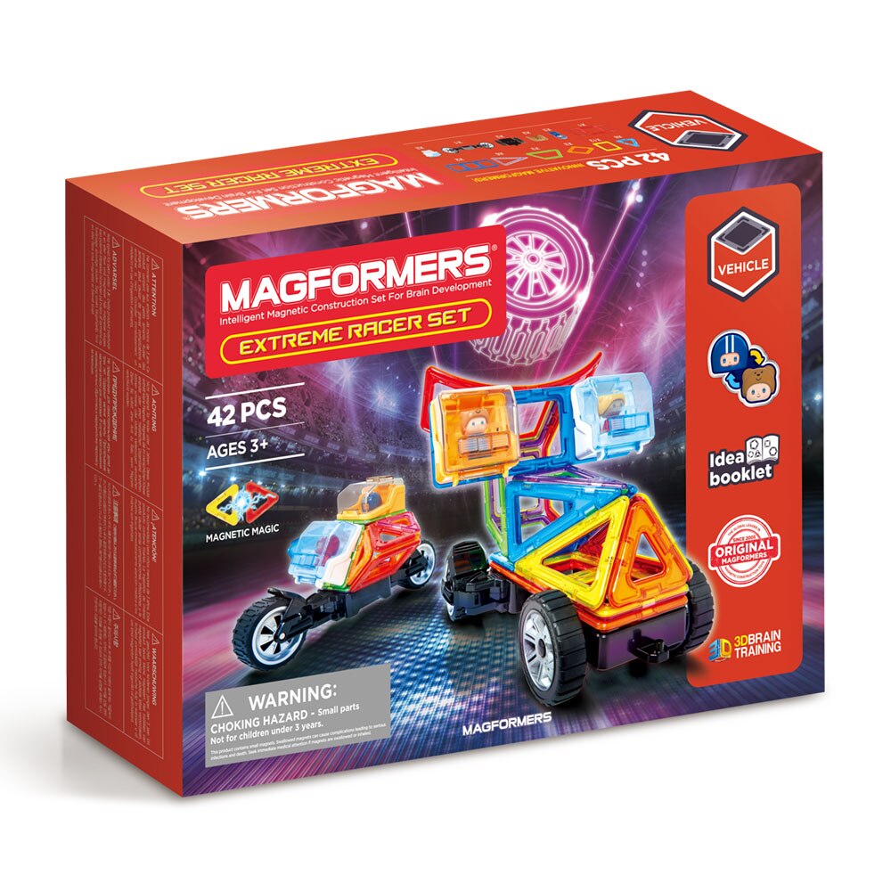 Set de constructie magnetic Magformers - Extreme Racer, 42 piese