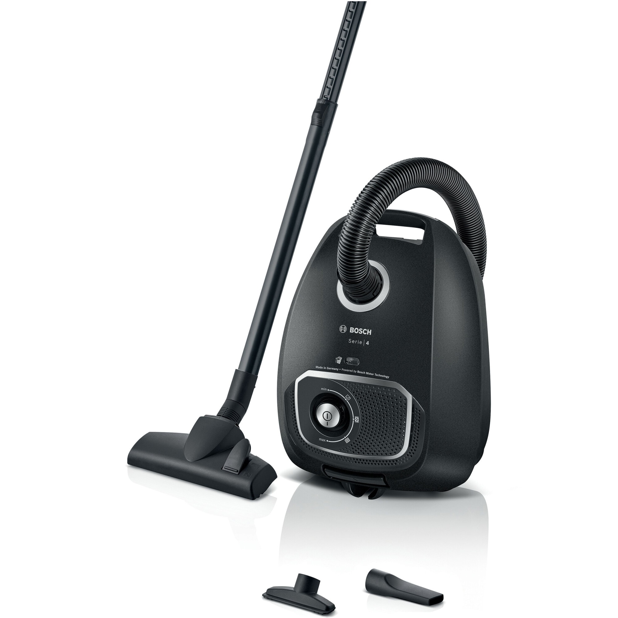 Bosch Series 4 BGB41BA1 Bagless Vacuum, 600W, PowerProtect System, Rotary Electronic Control, Black