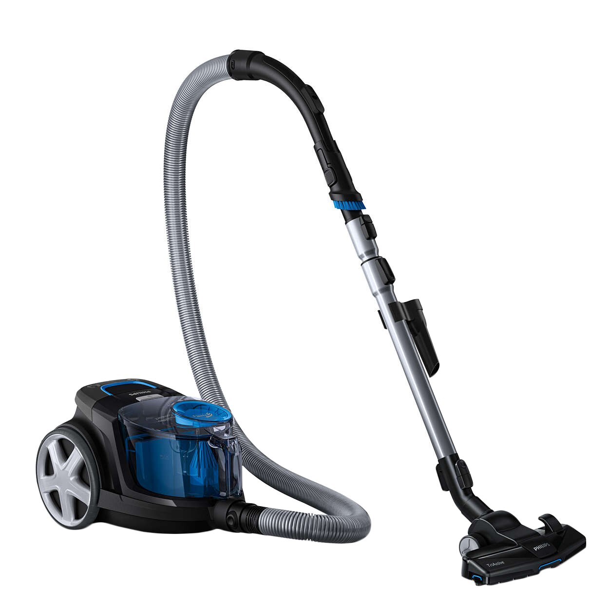 Bagless vacuum cleaner Philips PowerPro Compact FC933109, 750W, PowerCyclone 5, TriActive brushes, Parquet, ECARF Anti-Allergic Filter, Black