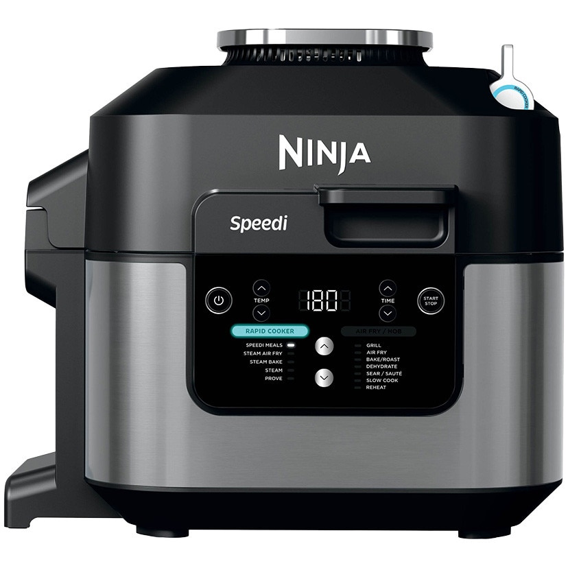 Ninja Speedi 12in1 ON500 Multicooker, 1760 W, 5.7 l capacity, AirFryer and oven function, 4 servings simultaneously, 12 cooking functions, Speedi Meals in just 15min, SlowCook, Combi Cooker &amp; SmartSwitch button, ceramic coated tray, black
