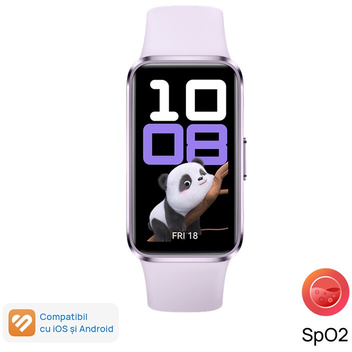 Fitness bracelet HUAWEI Band 10, Android /iOS, Purple Aluminum Alloy Body with Purple Fluoroelastomer Strap