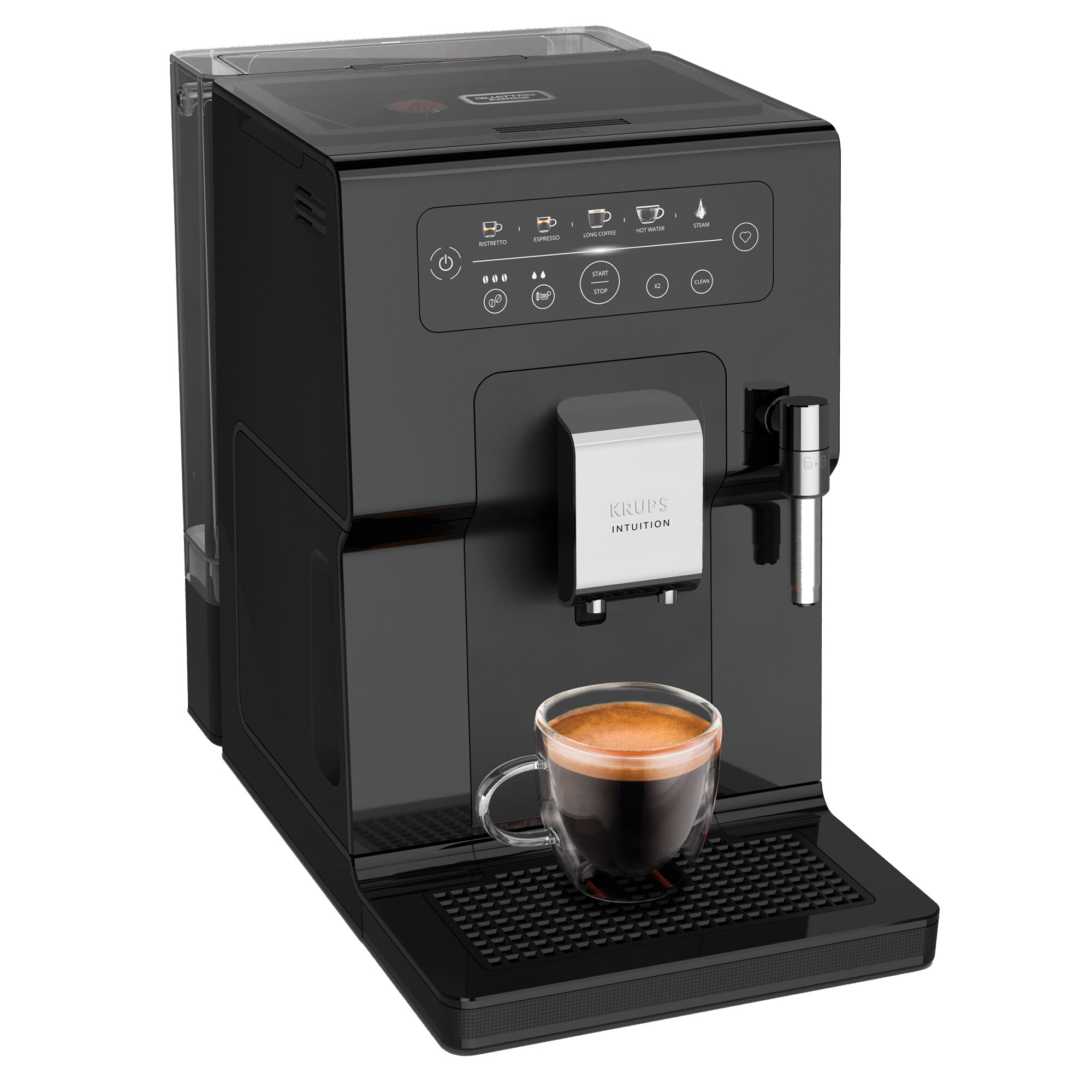 Krups Intuition EA870810 automatic espresso machine, 1450W, 15 bars, Quattro Force, milk frothing, black