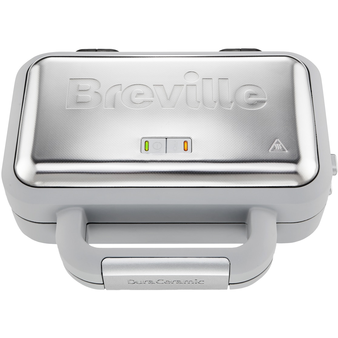 Breville VST072X-01 waffle maker, 850W, 2 waffle capacity, non-stick and removable Duraceramic plates, light indicators, stainless steel/white