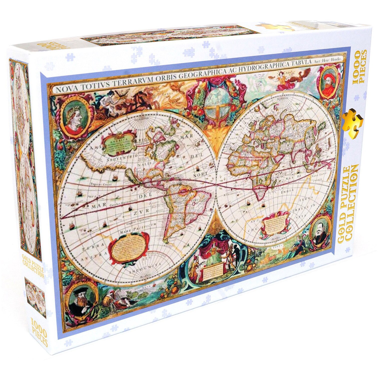 Puzzle Gold - Old world map, 1000 piese