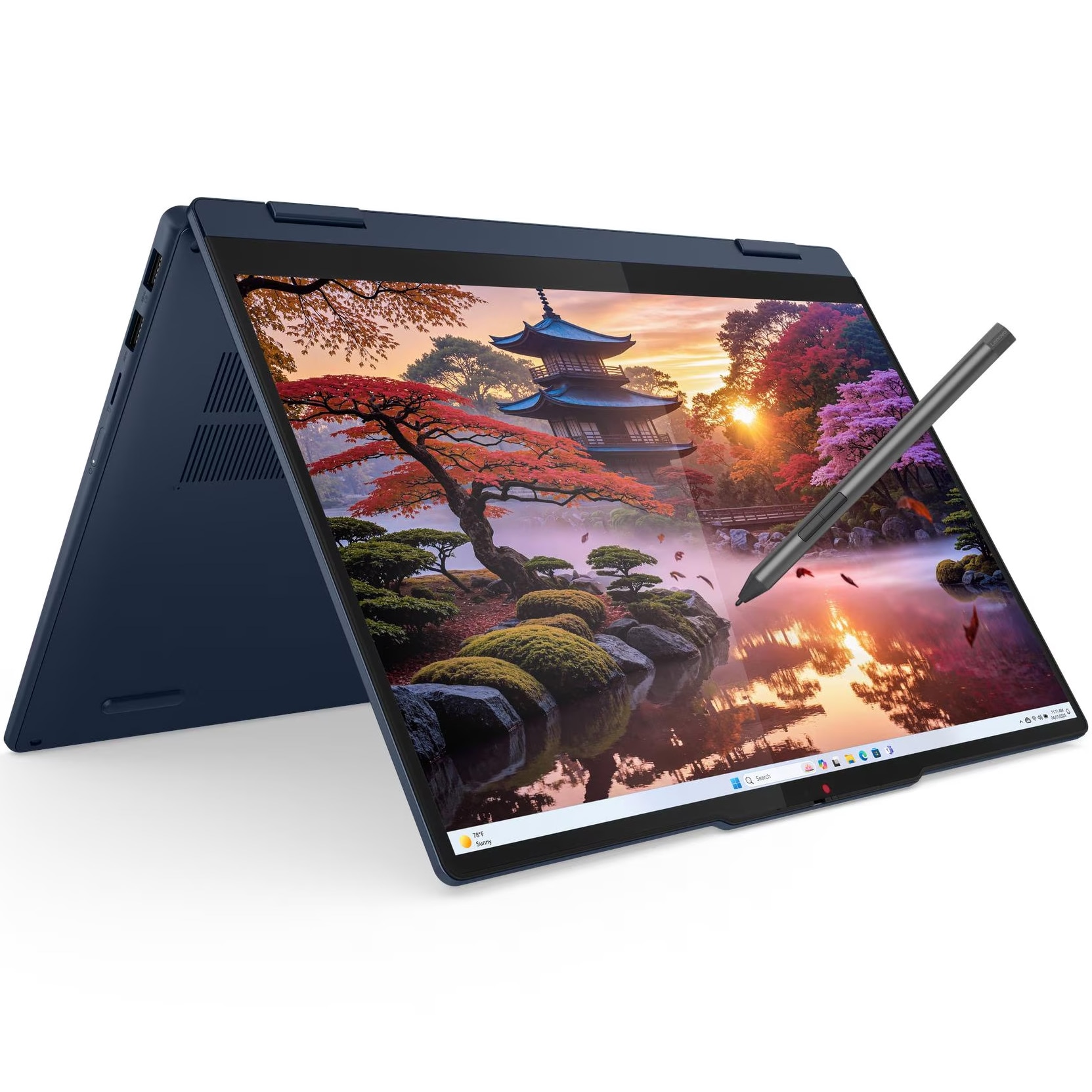 Laptop Lenovo IdeaPad 5 2-in-1 14AKP10 cu procesor AMD Ryzen™ AI 5 340 pana la 4.8GHz, 14" WUXGA, OLED, Touch, 16GB LPDDR5x RAM, 1TB SSD, AMD Radeon™ 840M Graphics, No OS, Cosmic Blue