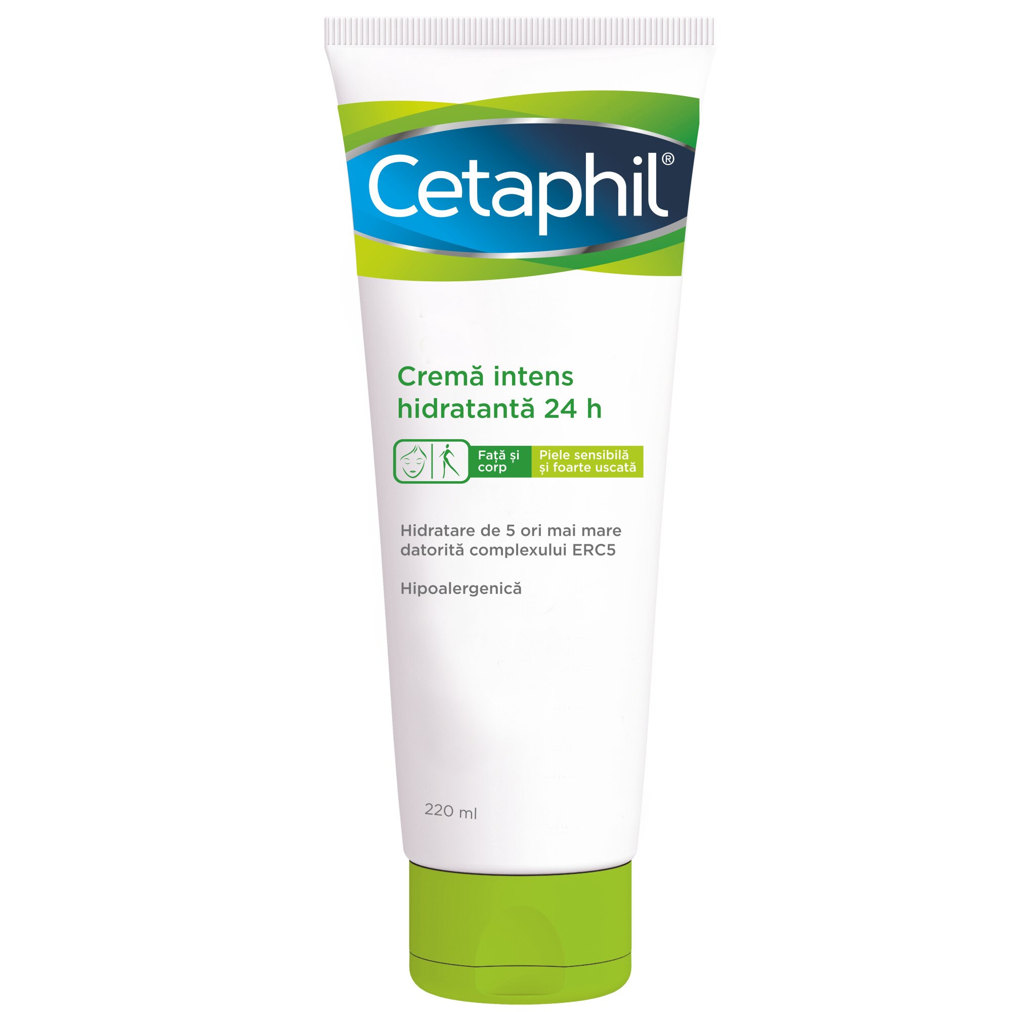 Cetaphil Intense Moisturizing Cream, provides 24-hour hydration for dry and sensitive skin, fragrance-free, non-greasy, 220 ml