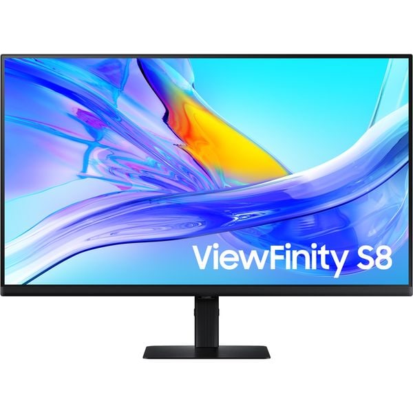 Monitor LED VA Samsung ViewFinity S8 32", 4K UHD (3840x2160), 60Hz, 5ms, HDR10, 99% sRGB, USB Type-C, Retea Ethernet, KVM switch, Hub USB, HDMI, DIsplay Port, Pivot, negru