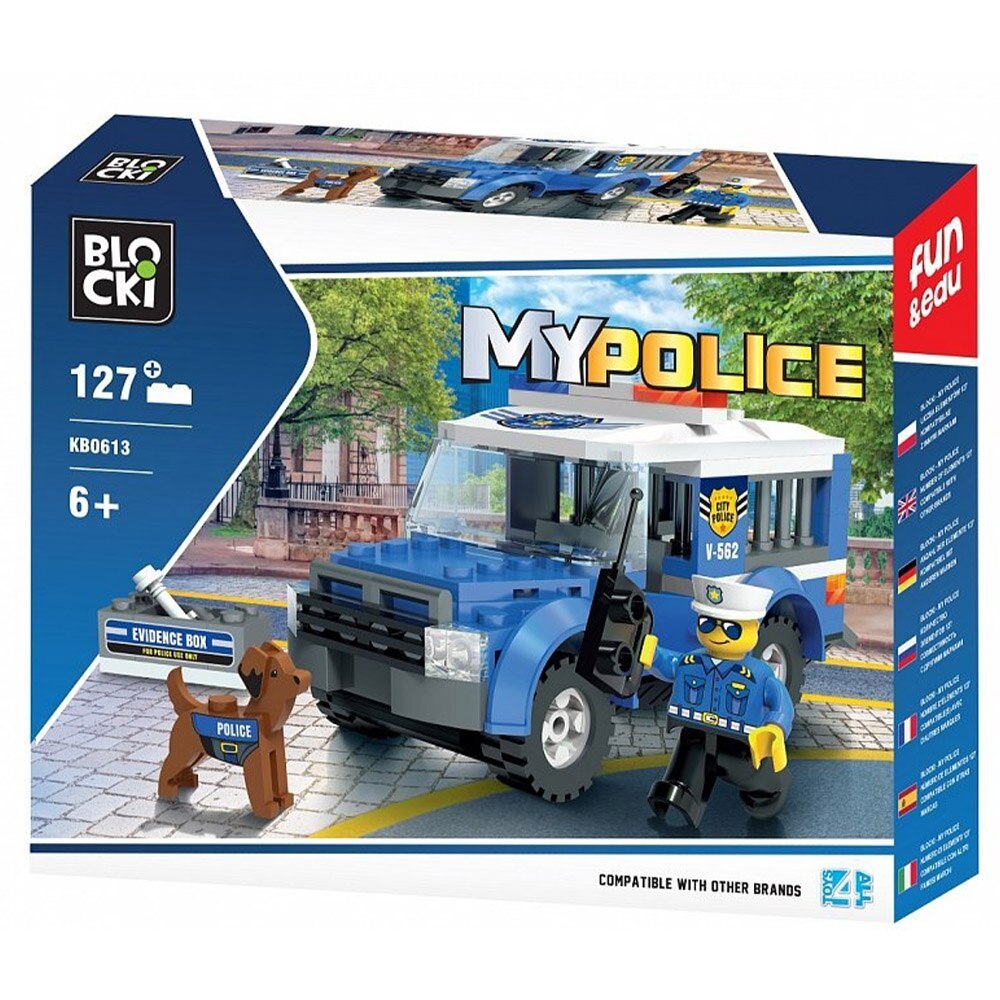 Set de constructie Blocki My Police - Jeep-inchisoare politie, 127 piese