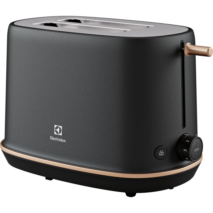 Electrolux E7T1-6BP Toaster, 980W, stainless steel, 2 slices, 7 temperature settings, Black Pearl Metal