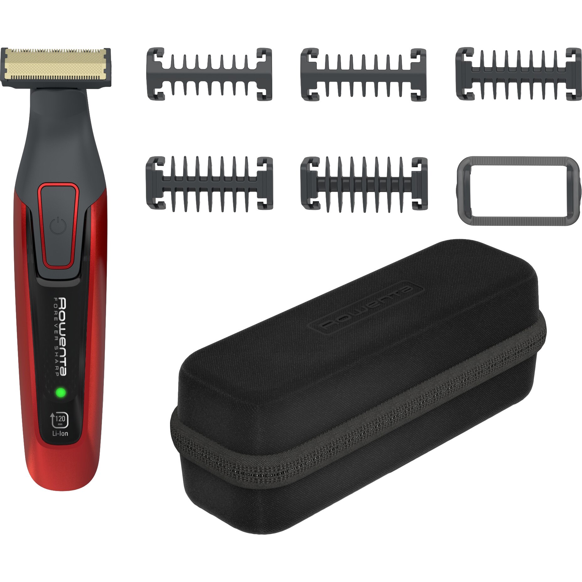 ROWENTA Forever Sharp Ultimate TN6040F4 trimmer, contouring and shaving device, 120 min autonomy, fast charging, wet&amp;dry, 5 removable combs