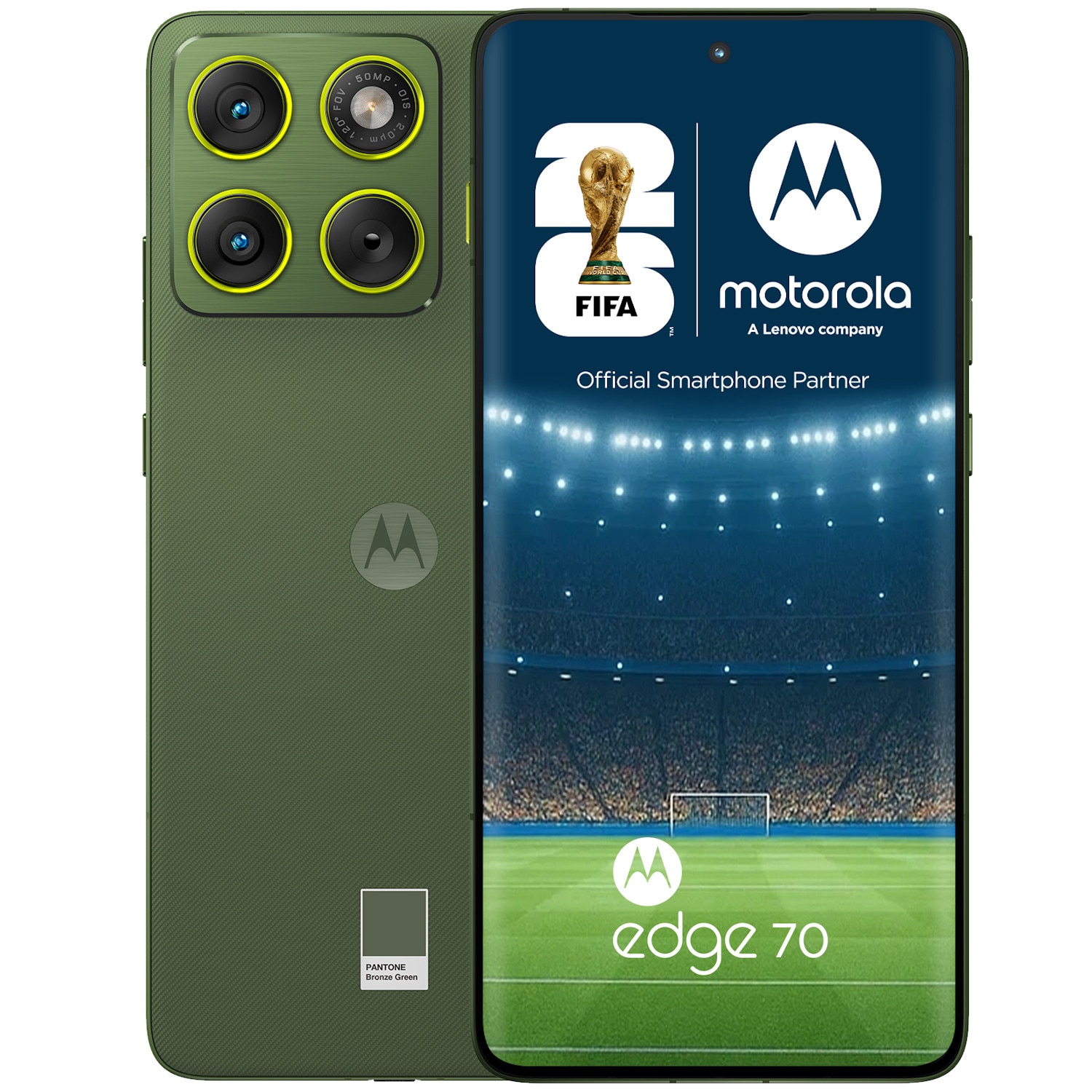 Motorola edge 70 mobile phone, 12GB RAM, 512 GB, PANTONE Bronze Green