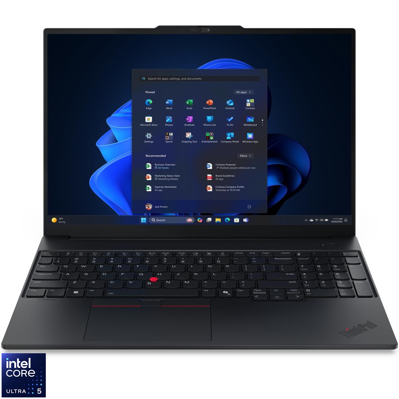 Lenovo ThinkPad E16 Gen 3 laptop with Intel® Core 5 210H processor up to 4.8GHz, 16" WUXGA, IPS, 16GB DDR5 RAM, 512GB SSD, Intel® Graphics, Windows® 11 Pro, Black, 3y on-site Premium Care