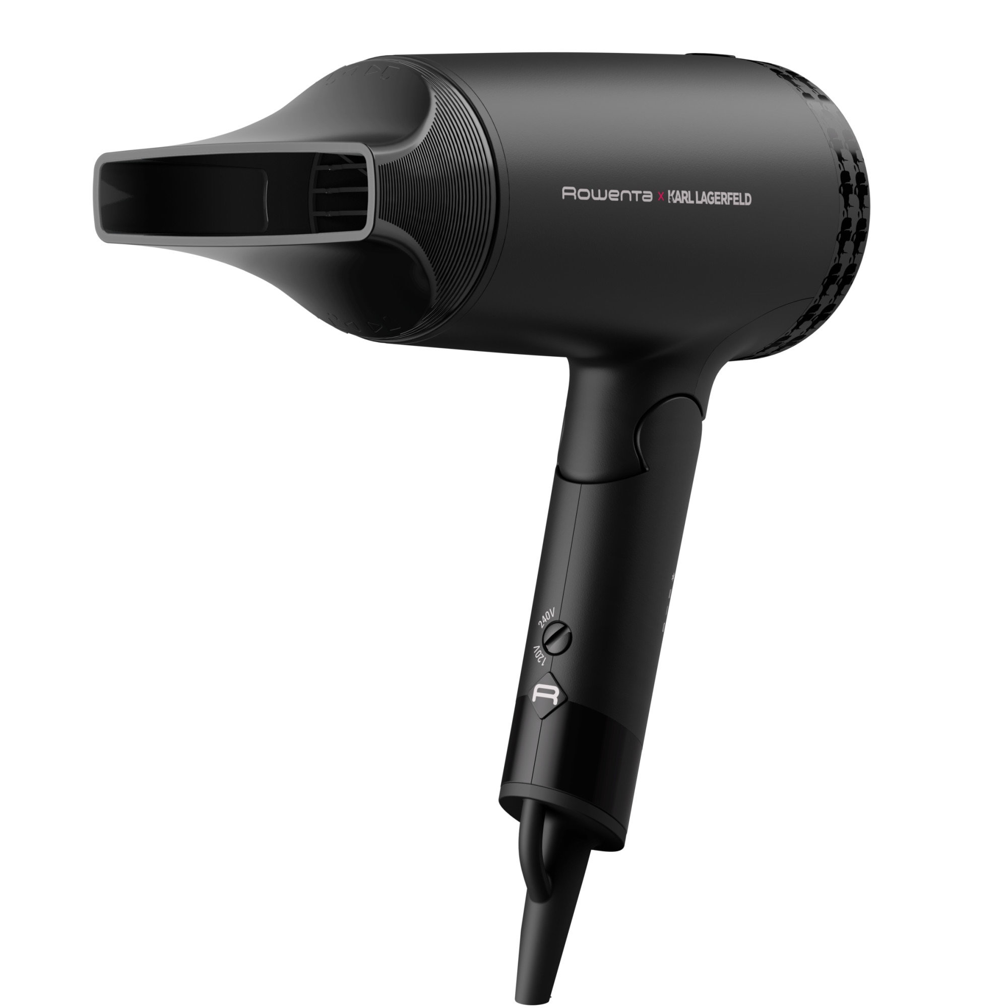 Rowenta x Karl Lagerfeld Express Style CV184LF0 hair dryer, 1600W, 2 settings, Keratin &amp; Glow coating, cold air jet, foldable, black