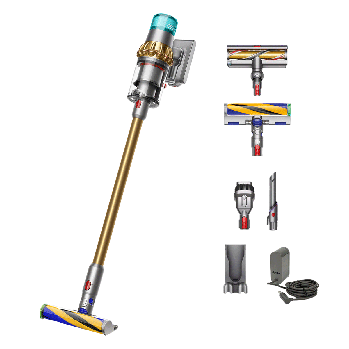 Dyson V15 Detect Absolute 2023 447000-01 upright vacuum cleaner, 660W, 0.76 l, 60 min autonomy, lighting, HEPA filter, gold