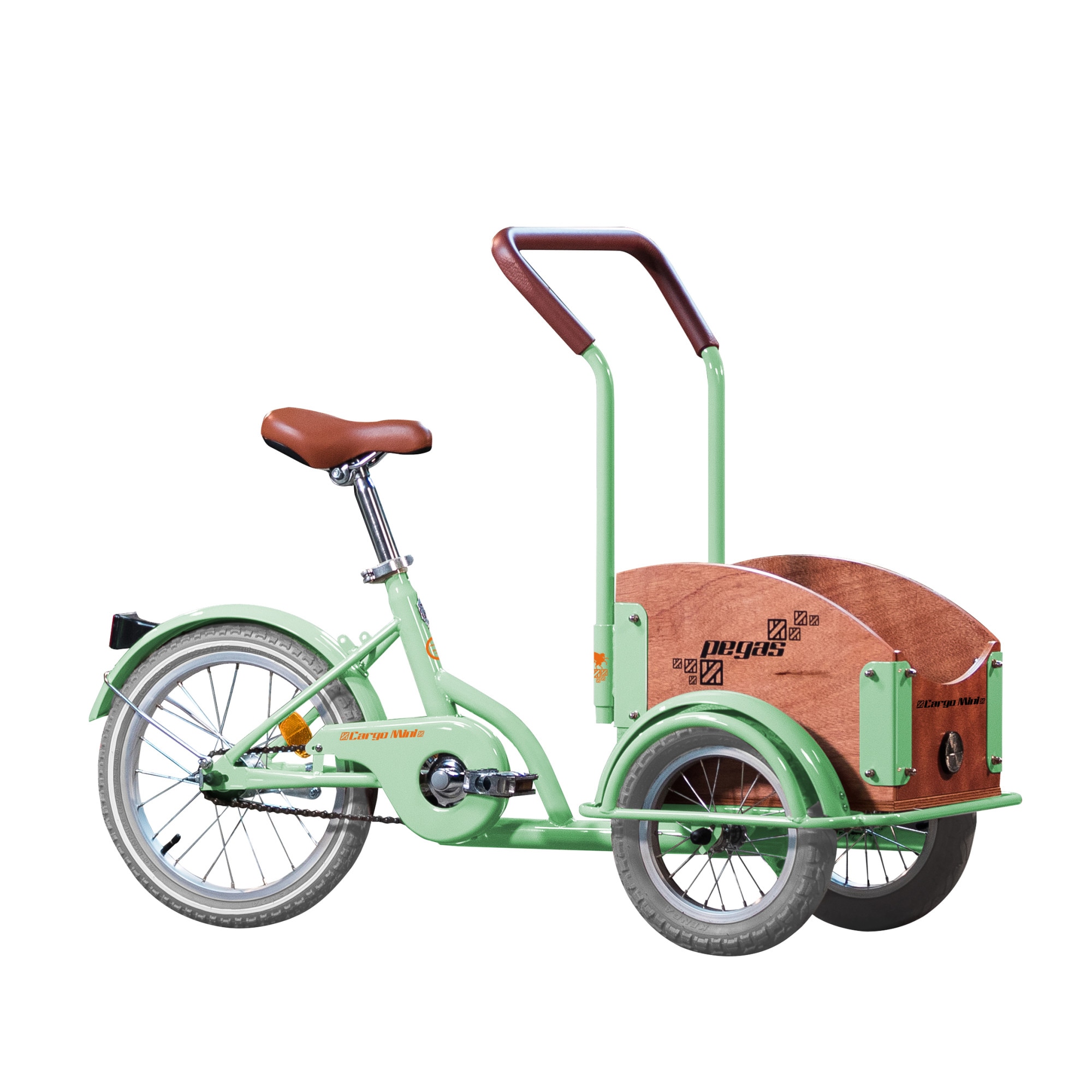 Pegas Mini Cargo 1S Children's Bicycle, Pistachio Green