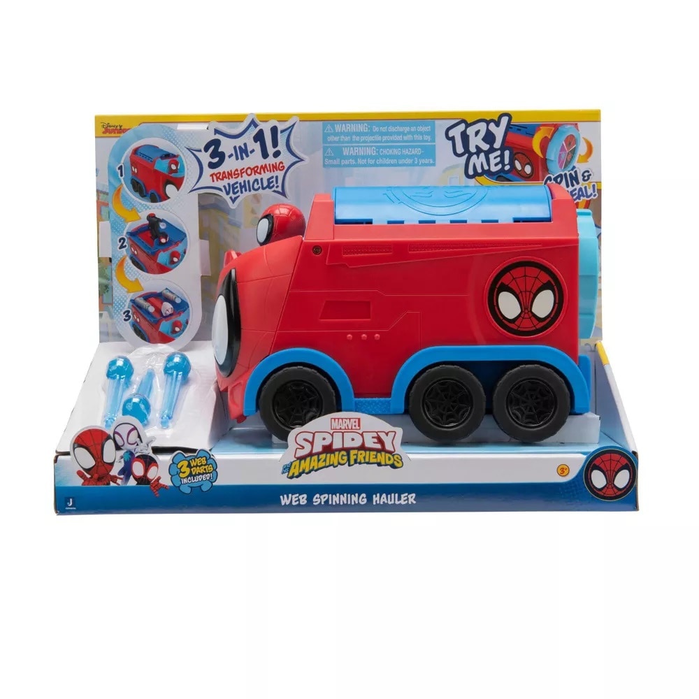 Set de joaca Marvel Spider-Man - Web Spinning Hauler, cu 3 figurine