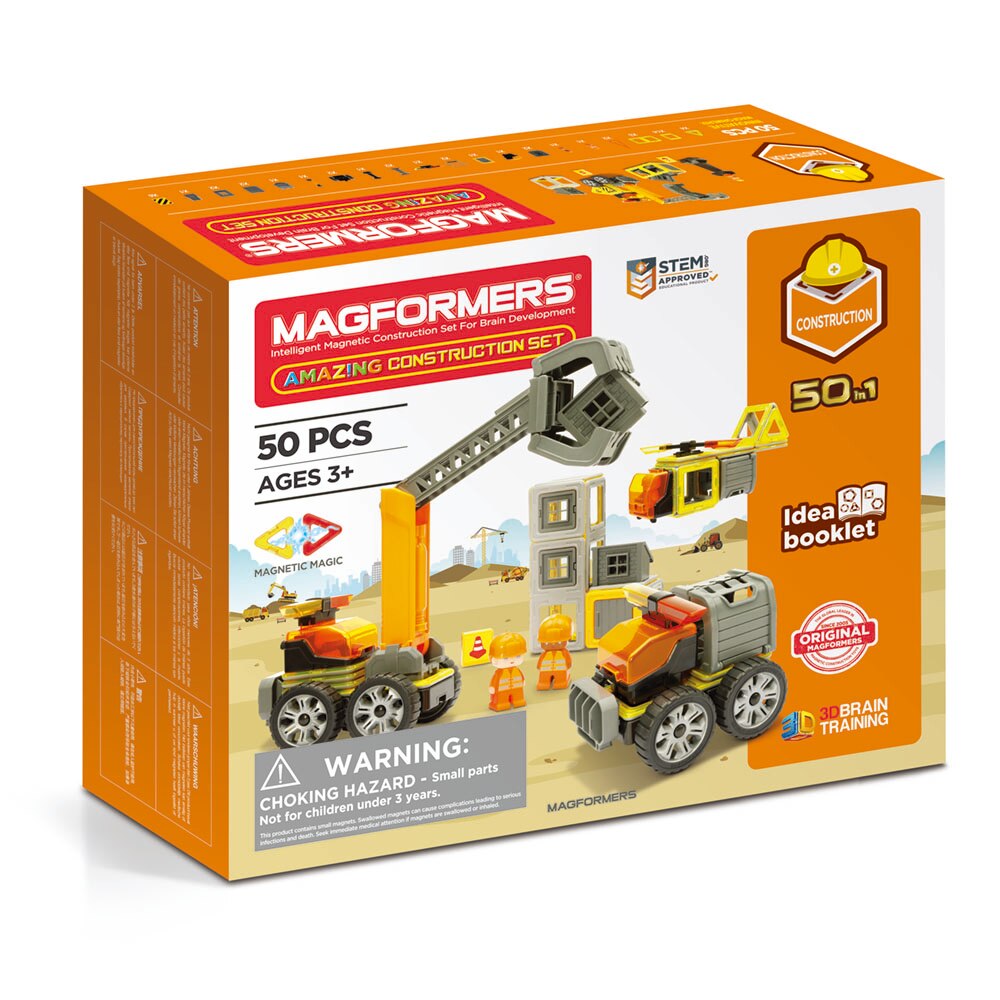 Set de constructie magnetic Magformers - Amazing Construction, 50 piese
