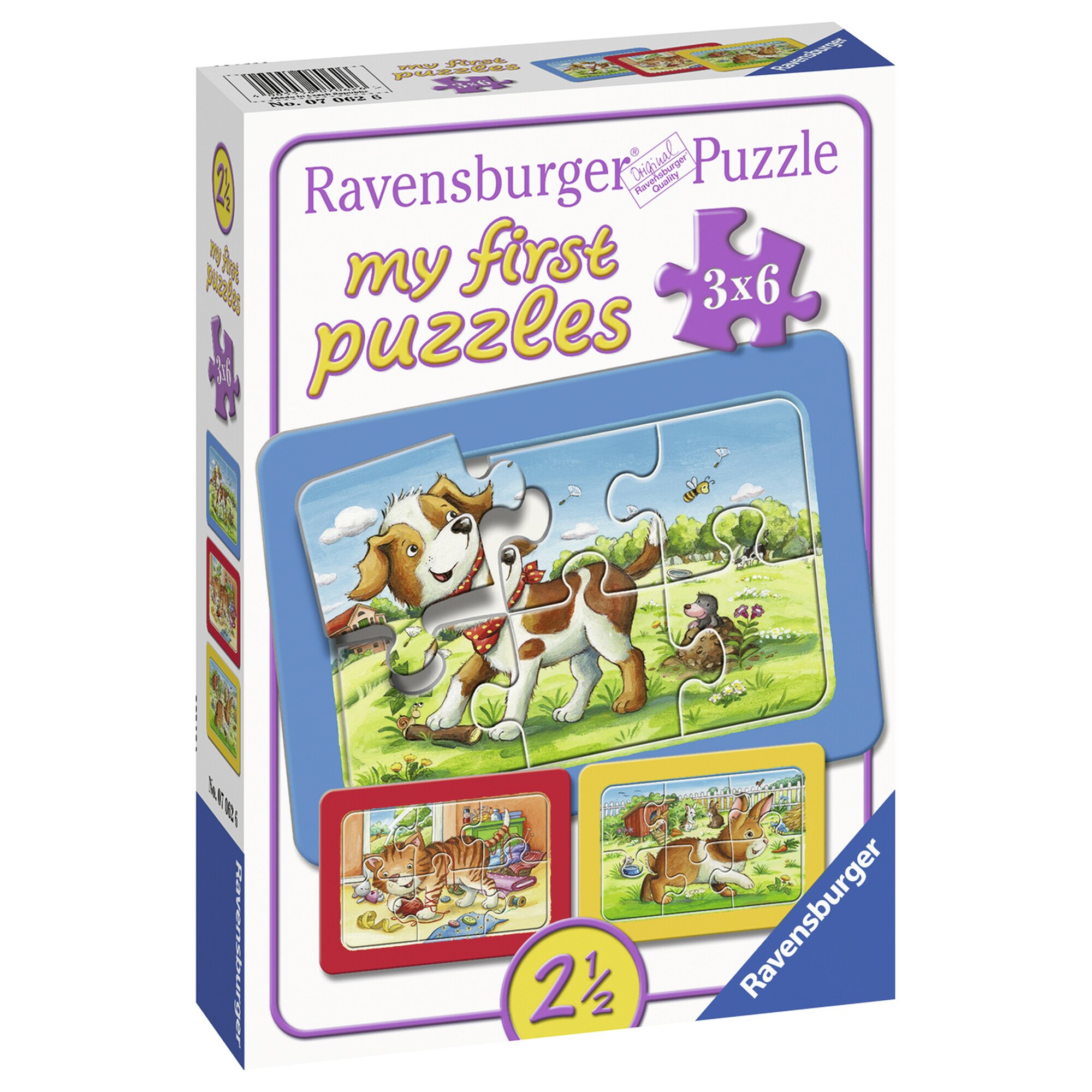Puzzle Ravensburger - Animalute, 3x6 piese