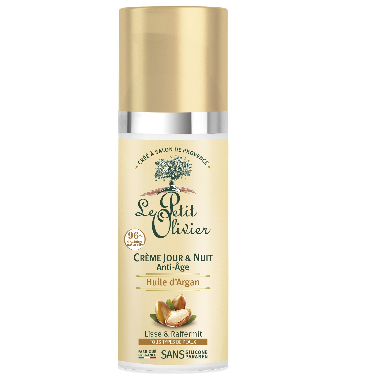 Crema pentru zi & noapte Le petit olivier anti age cu ulei de argan, 50ml