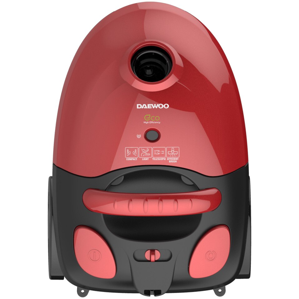 Daewoo RC230R3 Bag Vacuum Cleaner, 700W, 2L, power control, telescopic tube, 360° hose, Red.