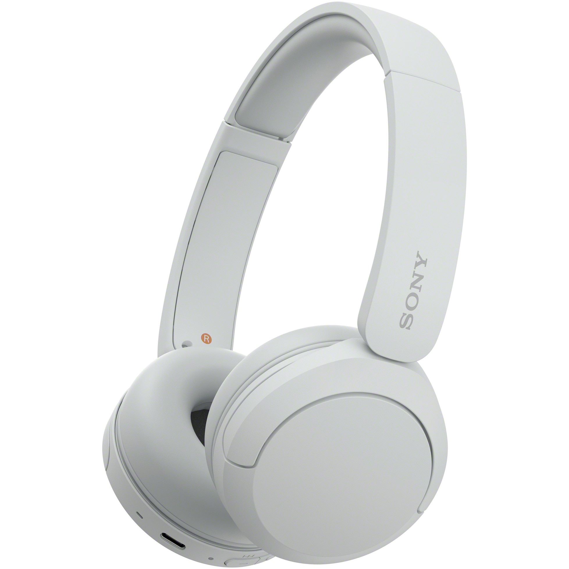 Sony WHCH520W Wireless Bluetooth On-Ear Headphones, Mic, Multipoint, Quick Charge, 50h Battery, White