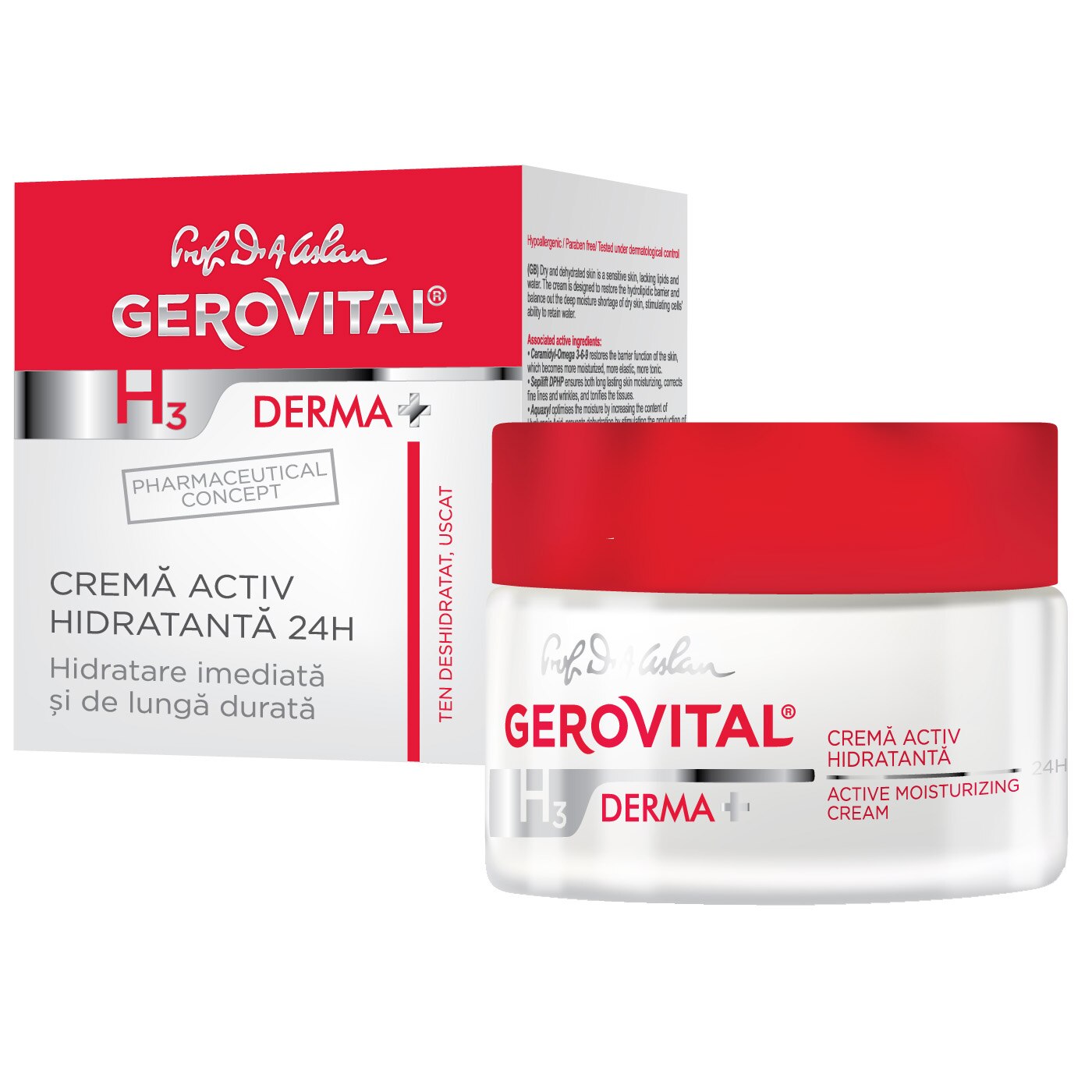 Gerovital H3 Derma+ 24h active moisturizing cream, 50 ml