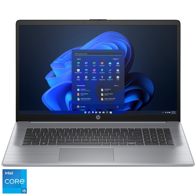Laptop HP ProBook 470 G10 cu procesor Intel Core i51335U 10Core (13GHz, up to 46GHz, 12MB), 173 inch FHD, DSC MX5502GB GDDR6, 16GB DDR4, SSD, 512GB PCle NVMe + 1TB 5400RPM, Windows 11 Pro 64bit, Asteroid Silver