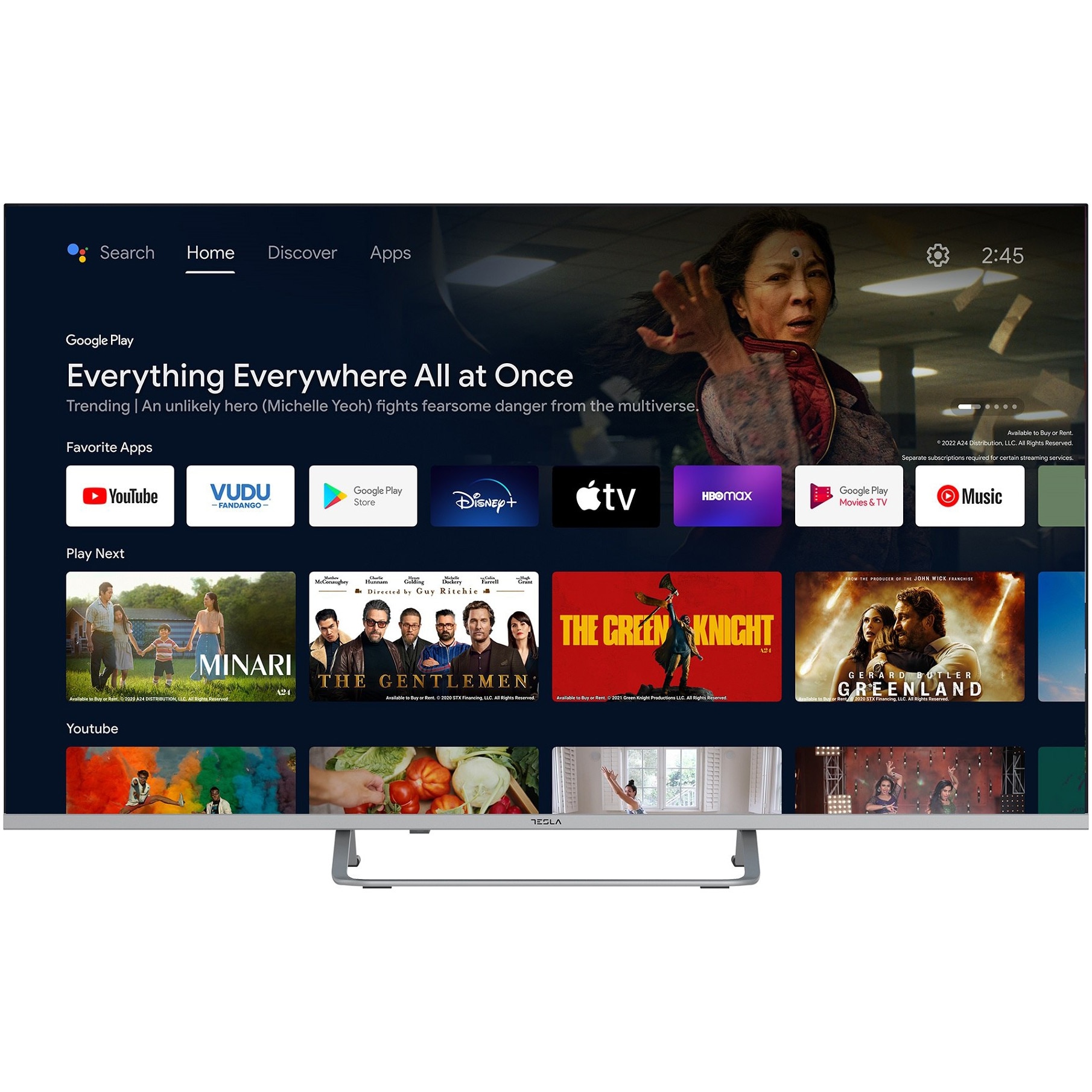 Televizor Tesla LED 55E635SUS, 139 cm, Smart Android, 4K Ultra HD, Clasa E