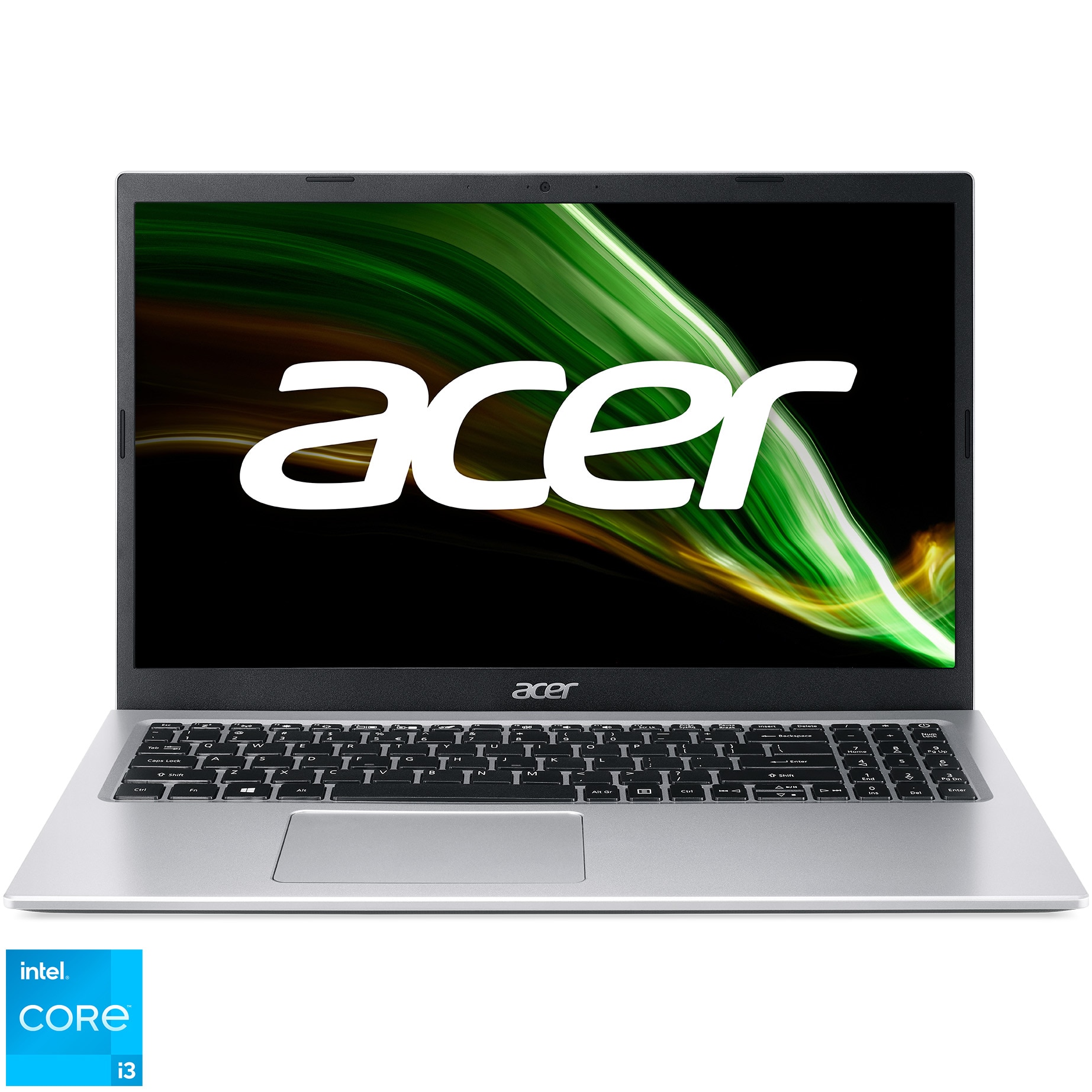 Laptop Acer Aspire 3 A31558 cu procesor Intel Core i31115G4 pana la 41 GHz, 156", Full HD, 8GB DDR4, 256GB SSD, Intel UHD Graphics, No OS, Silver