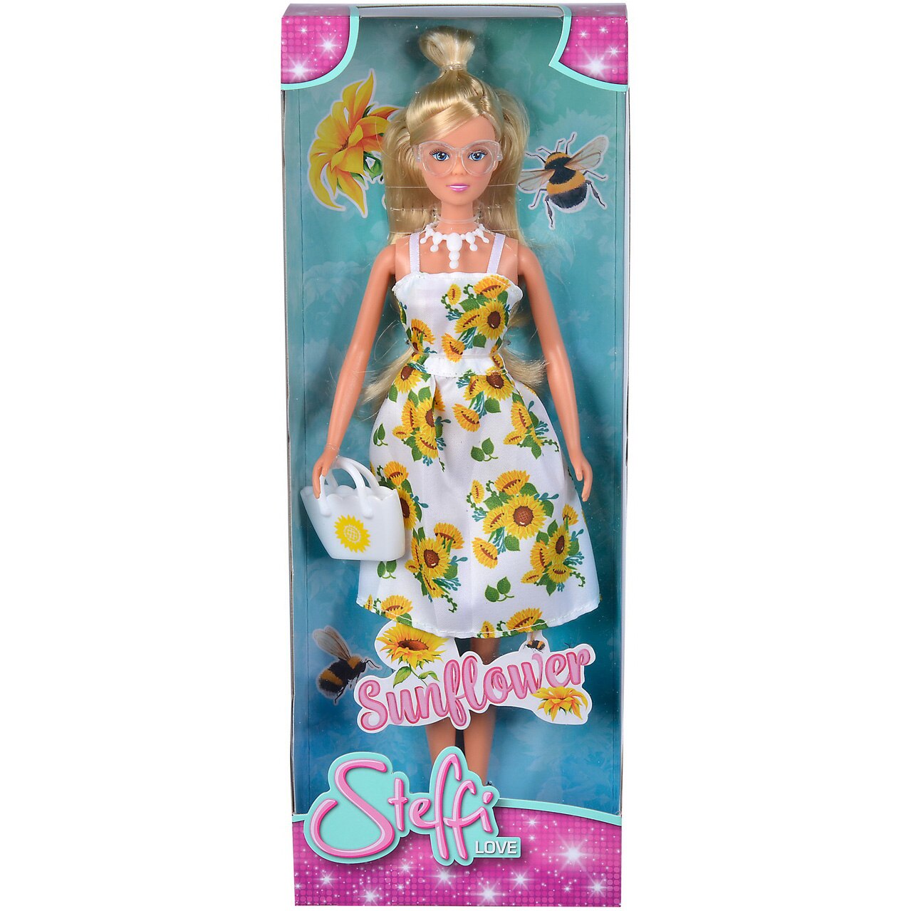 Papusa Steffi Love - Sunflower, rochita alba