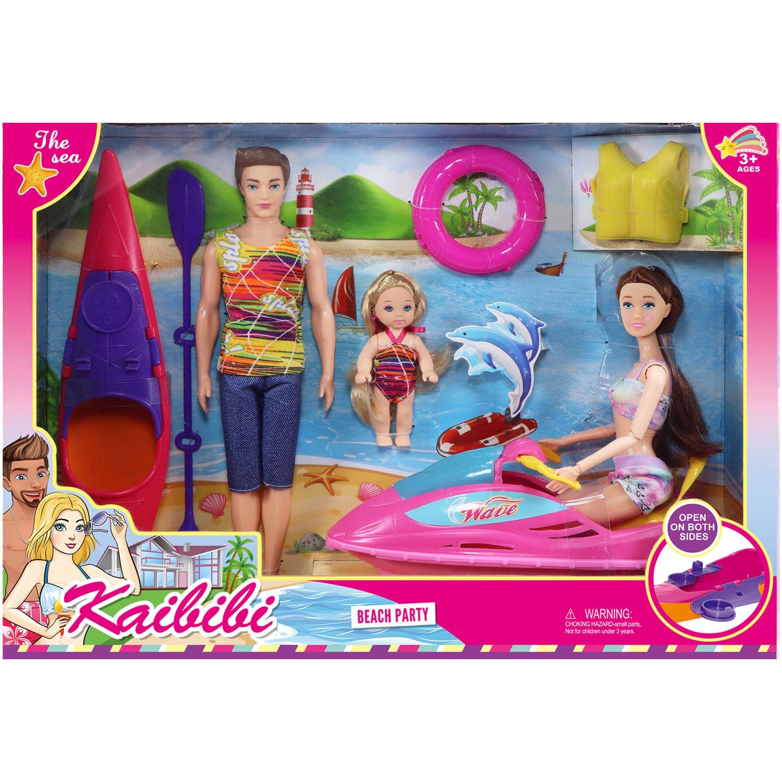 Set papusi Mappy 29 cm, Family Water Sports, cu skijet