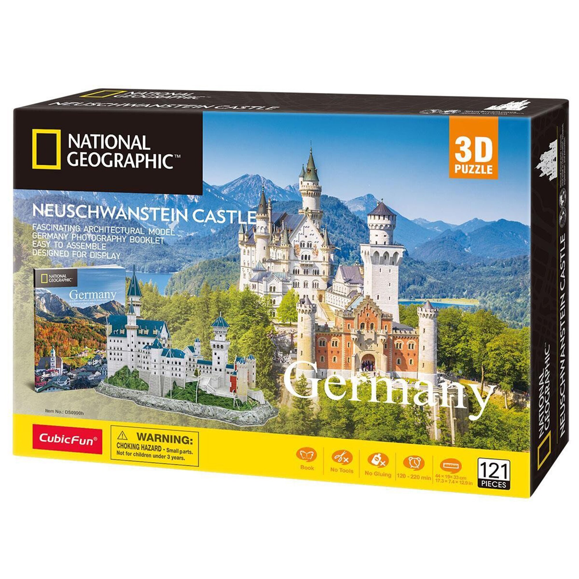 Puzzle 3D Cubic Fun - National Geographic, Castelul Neuschwanstein, 121 piese