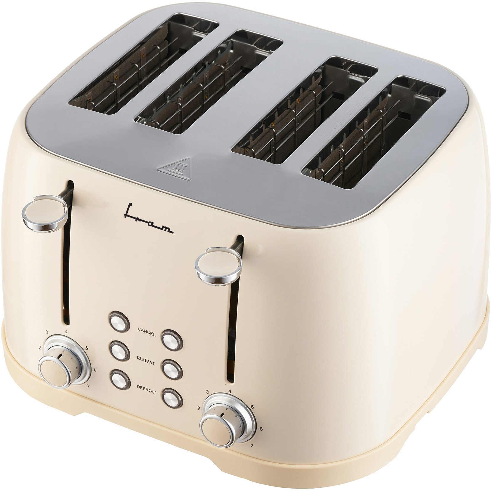 Toaster FRAM FTP-800CR, 1600W, 4 slices, 6 browning levels, removable crumb tray, Cream