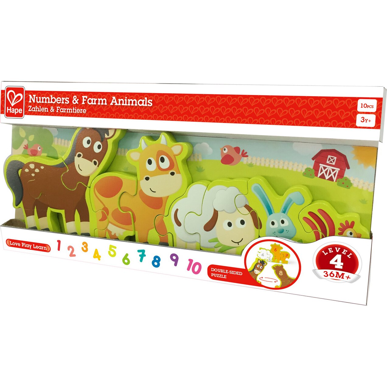 Puzzle Hape - Numere si animale de la ferma