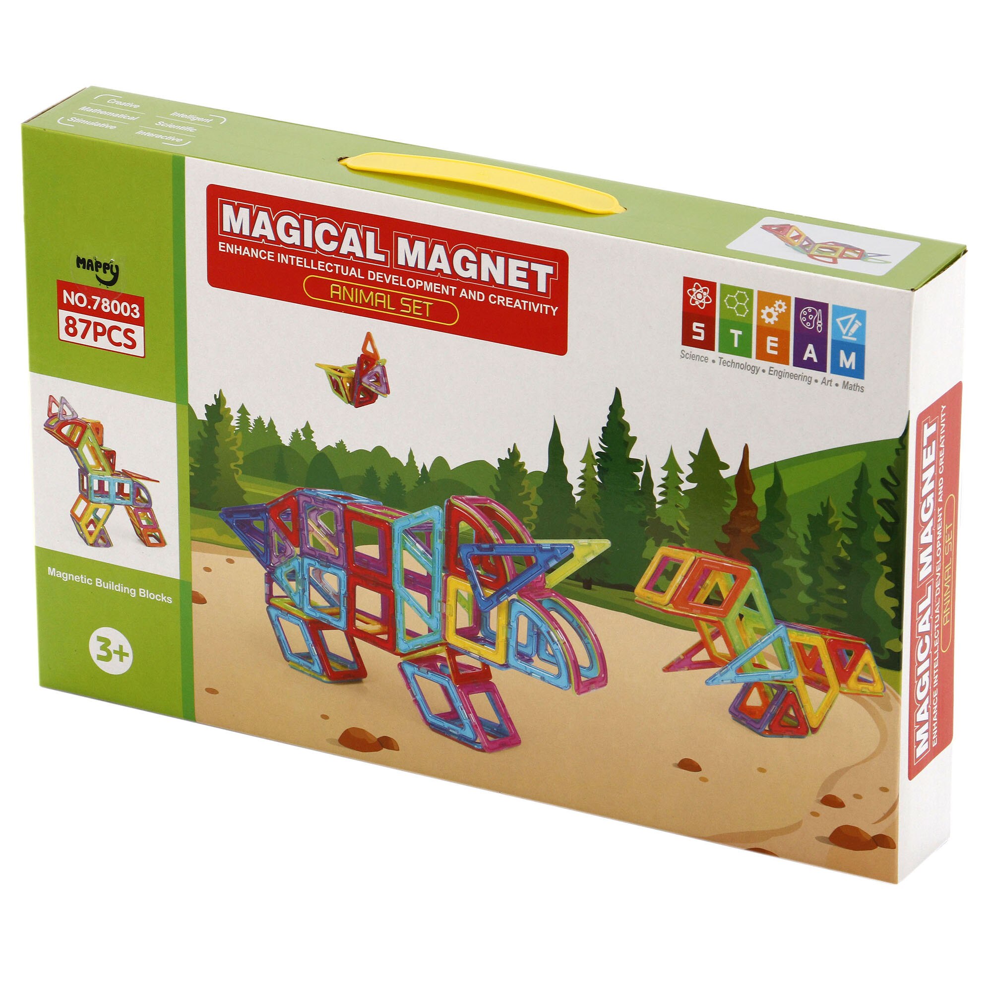 Set de constructie Mappy Magical Magnet Animal Set, 87 piese