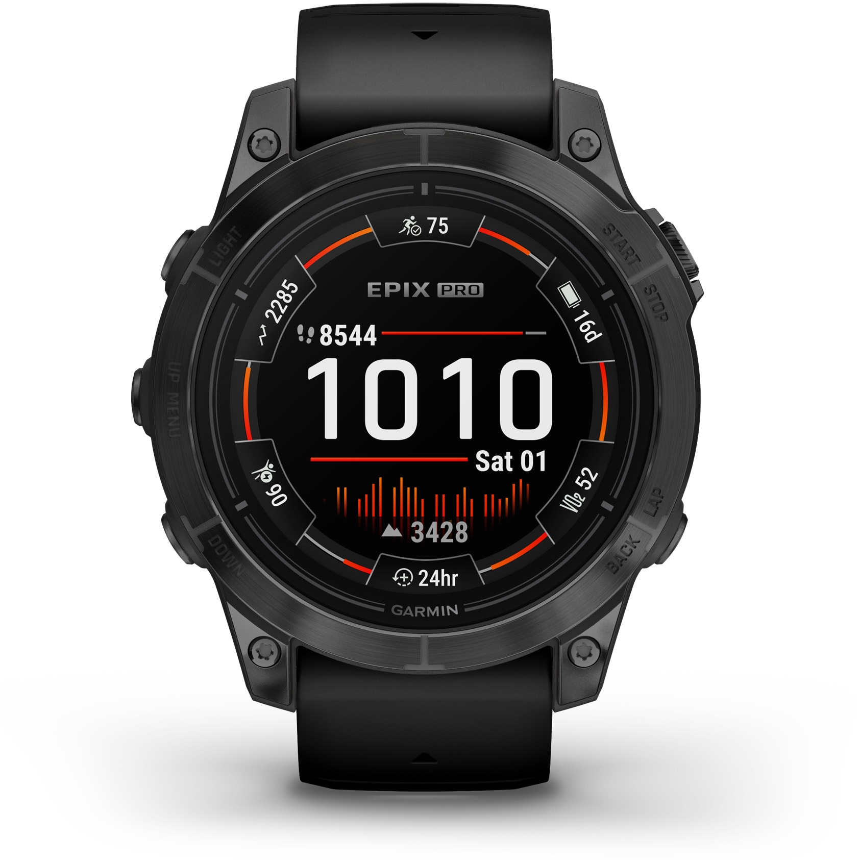 Smartwatch Garmin epix Pro (Gen 2), 47mm, Black silicone strap, Glass, Slate Grey