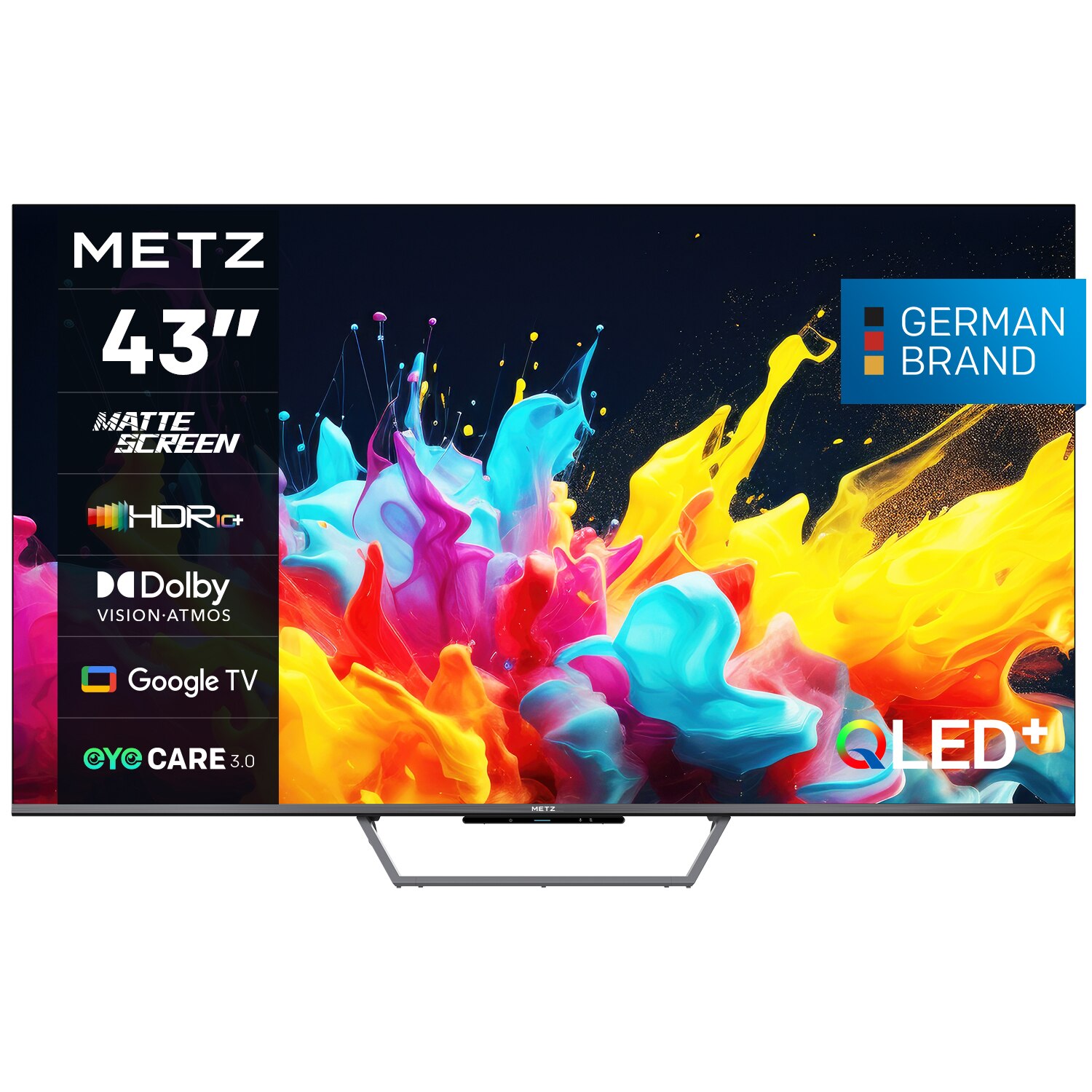 METZ QLED 43MQE7600 TV, 109 cm, Smart Google TV, 4K Ultra HD, Class F (Model 2024)