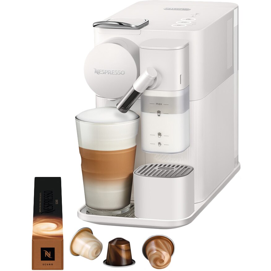 Nespresso espresso machine by De'Longhi Lattissima One Evolution EN510.W, 19 bars, 1450 W, White, tasting capsule set included