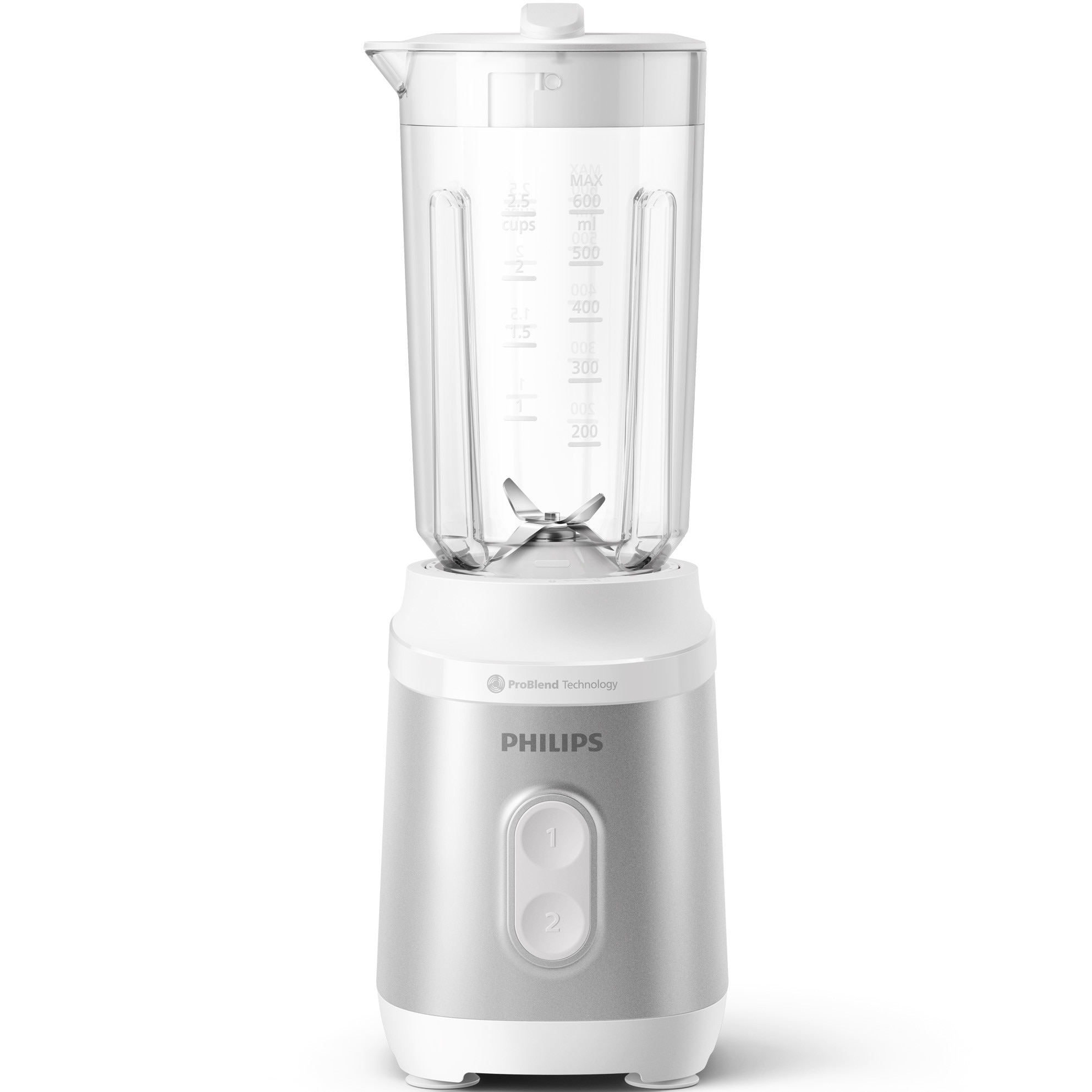 Philips HR2510/90 Blender 3000 series, 350W power, compact design, plastic container with maximum capacity 1L, 2 speeds, silver color
