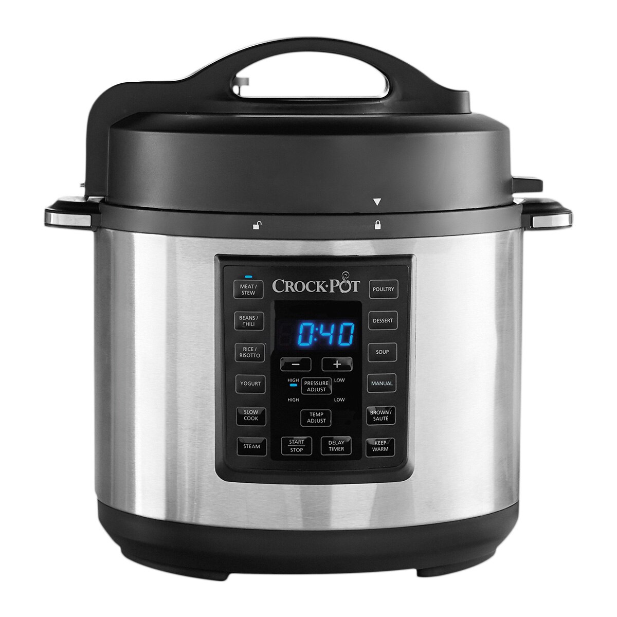 CrockPot Express CSC051X Multicooker, 1000W, 5.6L, digital, 8 programs, 4 modes, timer, silver