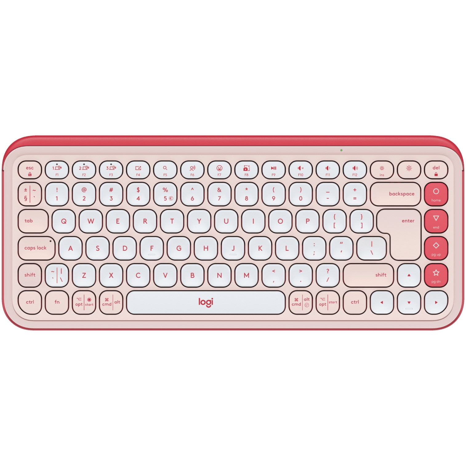 Logitech POP ICON KEYS Wireless Keyboard, Bluetooth, 3 Way Easy-Switch, Rose