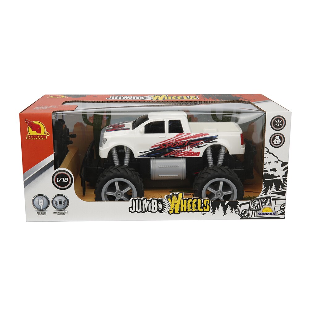 Masinuta Suncon RC - Pick-Up Jumbo Wheels, alb, 1/18