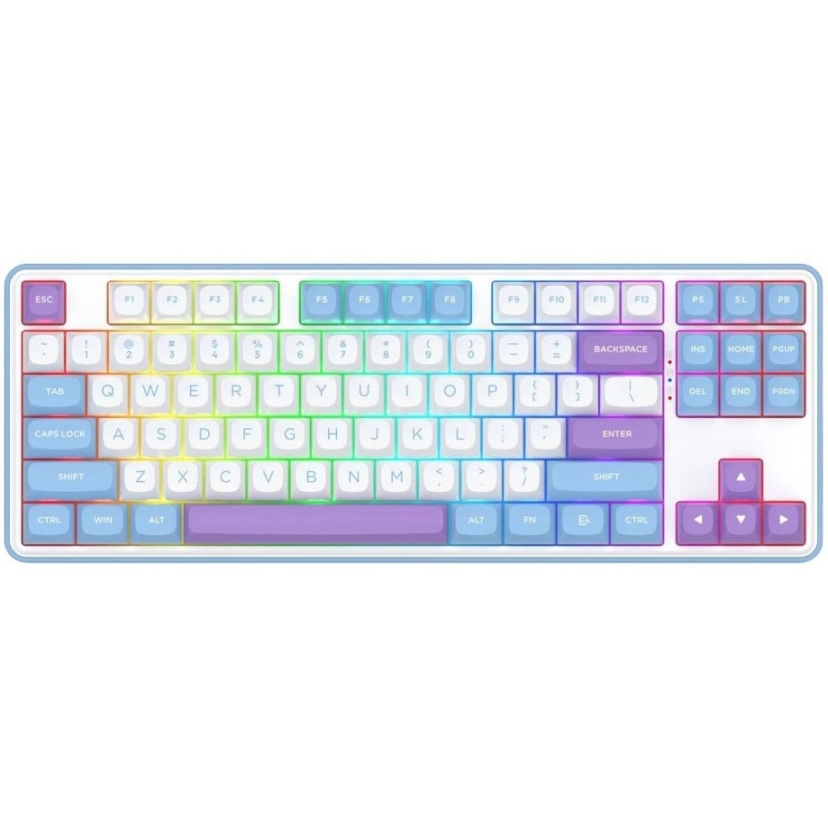 Redragon Star Blade Pro wireless/bluetooth/wired mechanical gaming keyboard, RGB lighting, Mint Mambo Linear switches, White/Purple