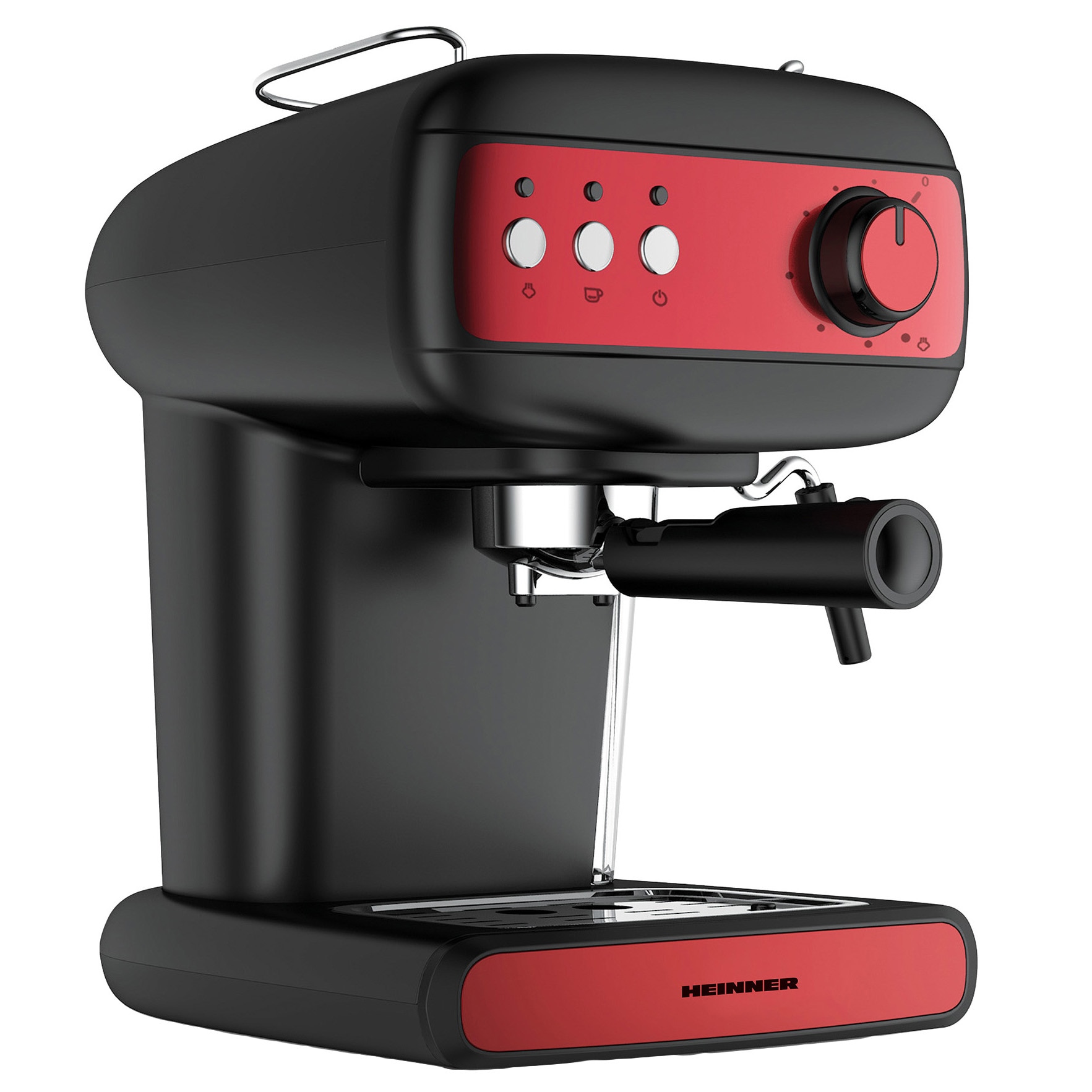 Manual espresso machine Heinner Red Boquette HEM1100BKRD, 850W, 15 bar, water tank 12l, BlackRed
