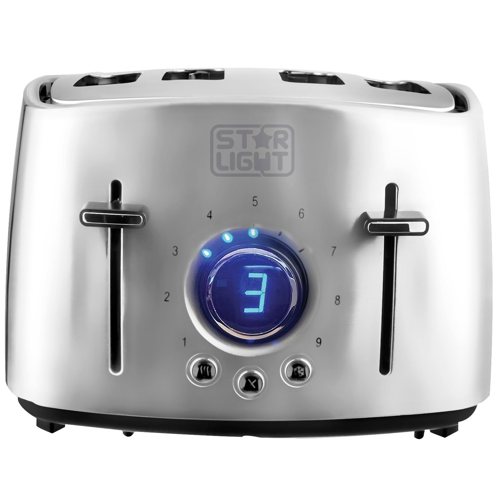 Star-Light TDD-4160SS toaster, 1600W, 4 slices, 9 browning levels, defrost, stainless steel