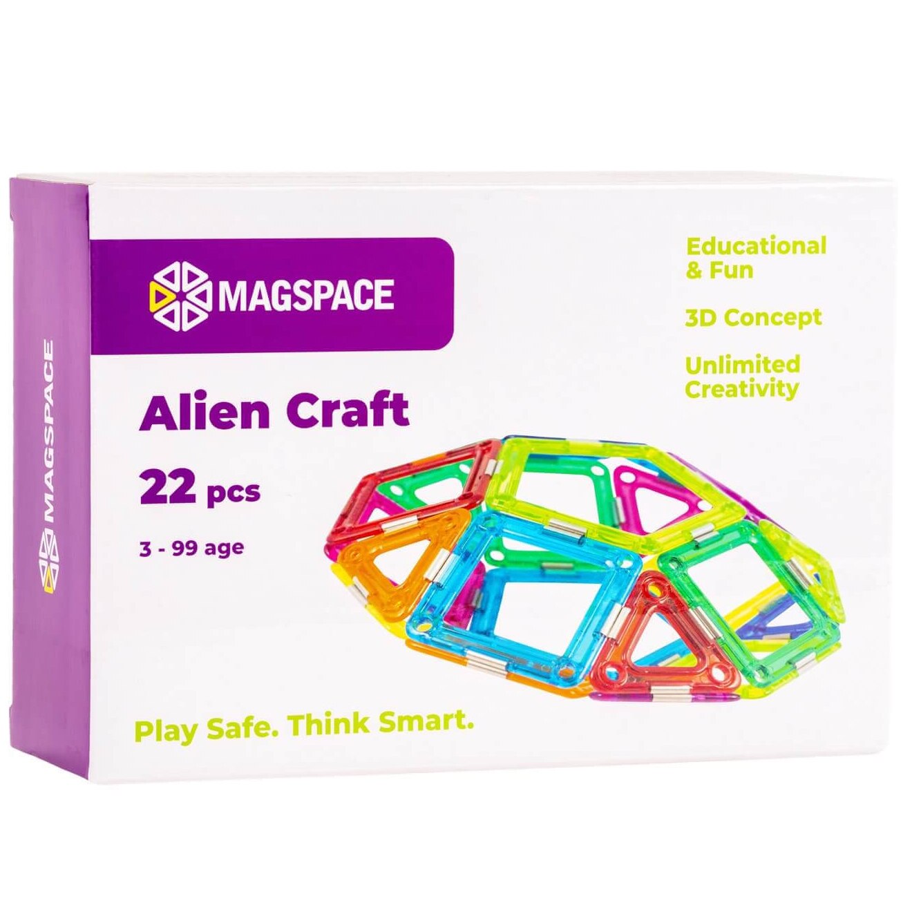 Set de constructie magnetic Magspace - Alien Craft, 22 piese