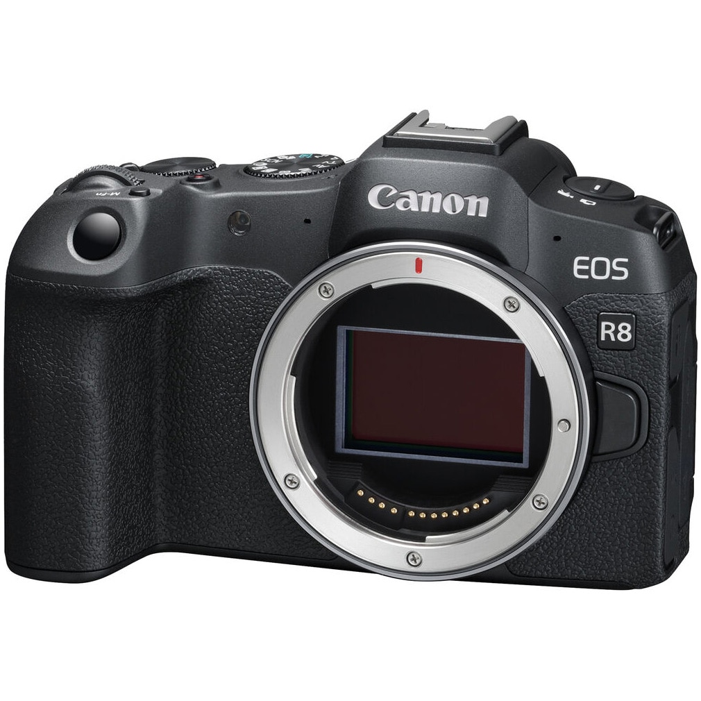 Aparat foto Mirrorless Canon EOS R8, 24MP, 4K, Body, Full Frame, Negru + Acumulator Canon LP-E17