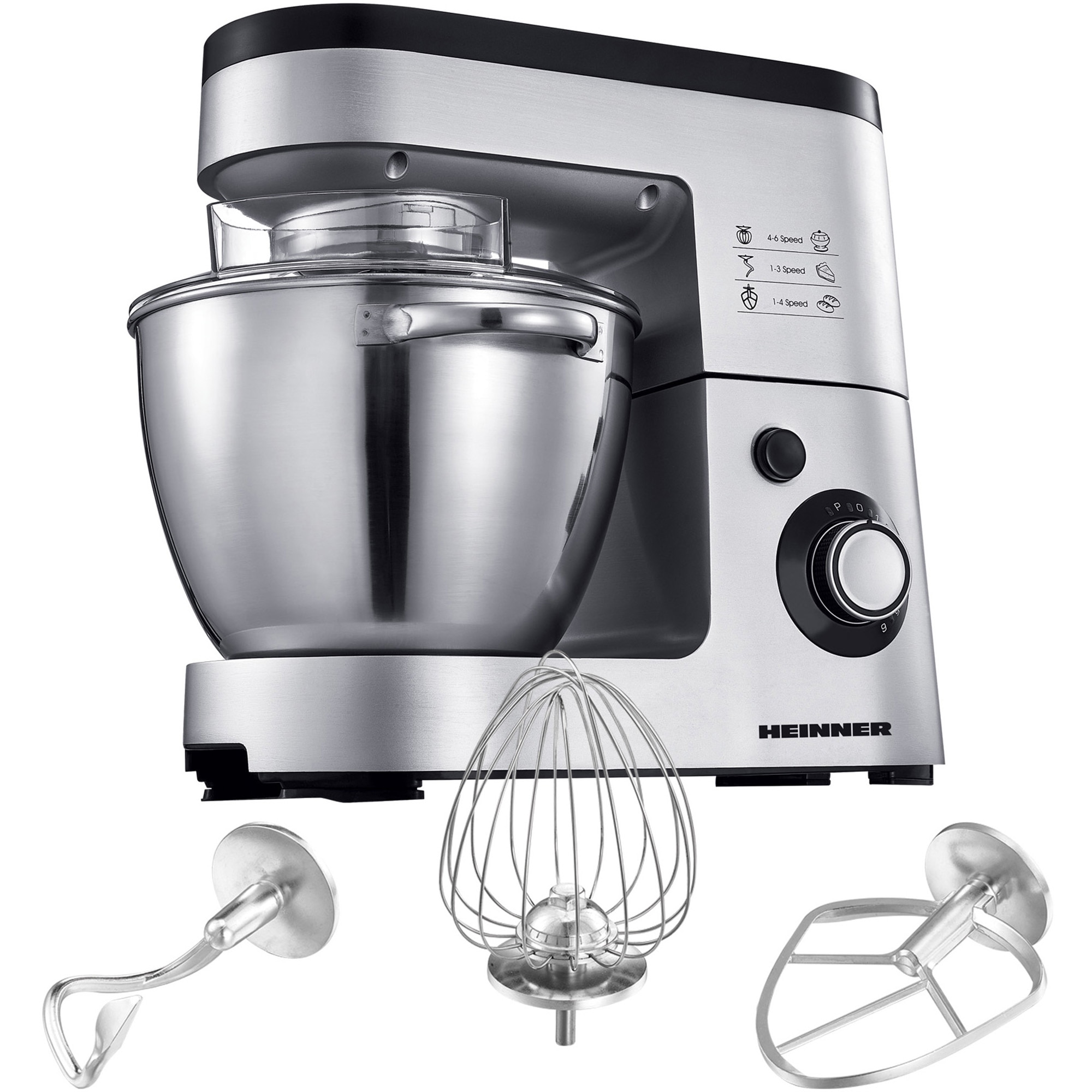Planetary mixer Heinner HPM-1500XMC-V2, 1500W, 6 speeds, Bowl 5.5l, Stainless steel